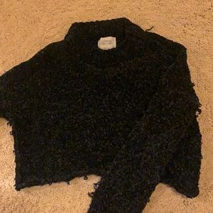 Black velvety sweater